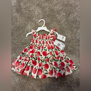 Girls Pink Peach Print Sundress by Bonnie Baby. A sweet little dress for Summer